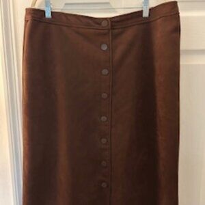 Zac & Rachel Suede Knee Length Skirt